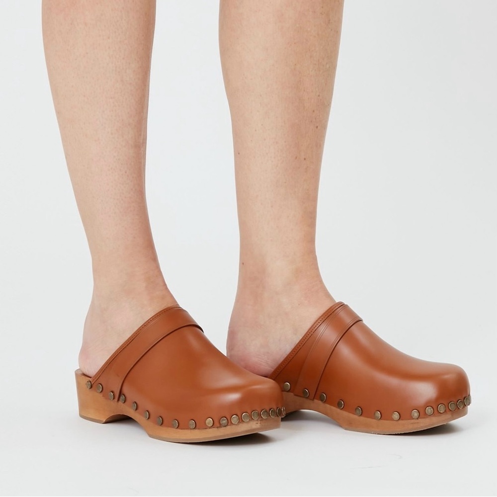 Isabel Marant Thalie Classic Clogs Shoes Natural Studded size 35
